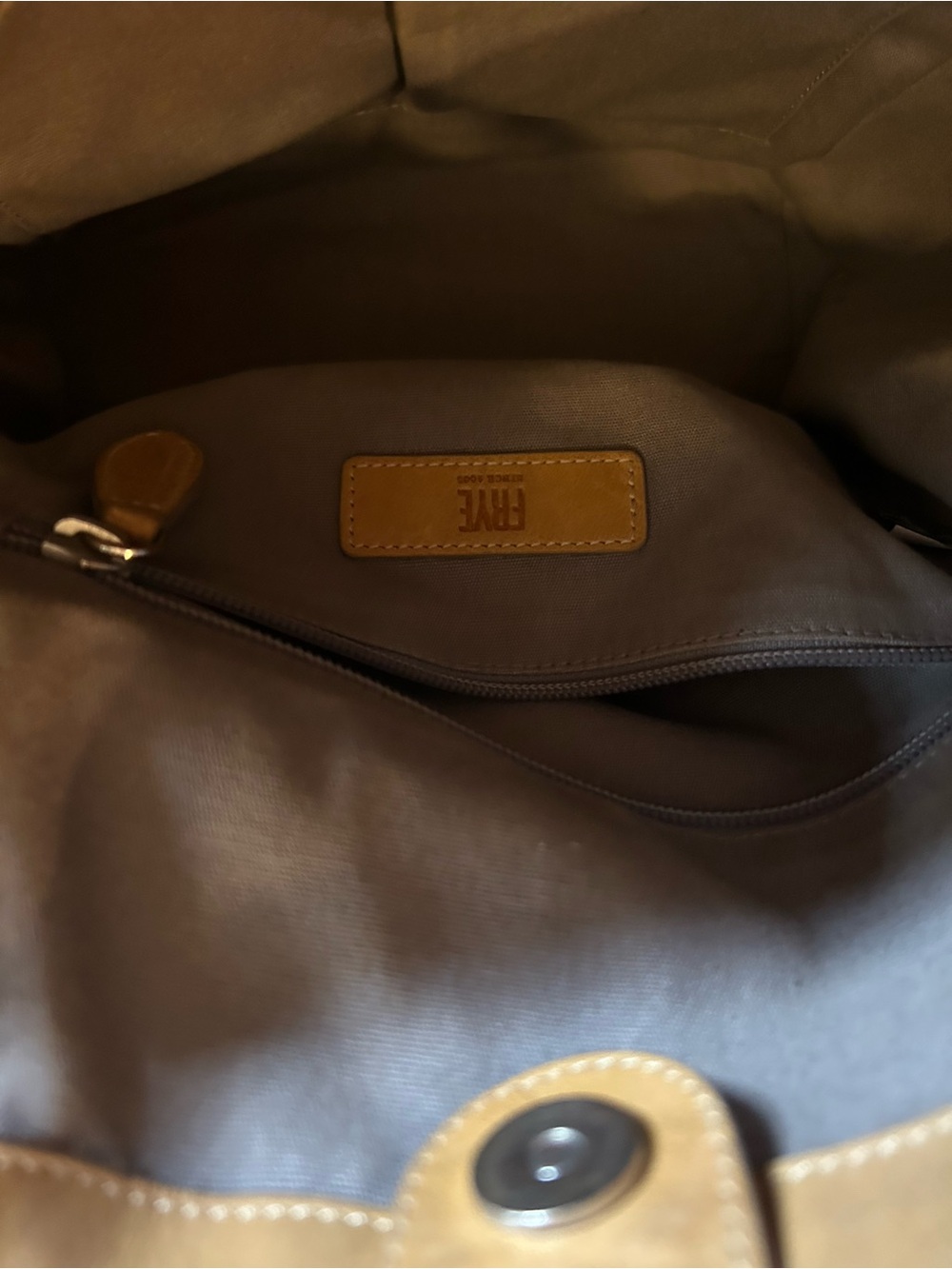 Frye Leather Shoulder Tote Bag in Tan - Picture 3 of 7